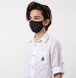 Black and White Stars Theme Kids Mask - Antibacterial Antimicrobial Fabric (Silver Ion)