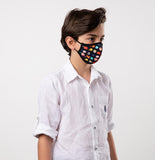 Multicolor Cats Theme Kids Mask - Antibacterial Antimicrobial Fabric (Silver Ion)
