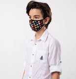Multicolor Cats Theme Kids Mask - Antibacterial Antimicrobial Fabric (Silver Ion)