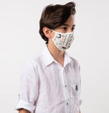Cream, Orange, White Fun Theme Kids Mask - Antibacterial Antimicrobial Fabric (Silver Ion)