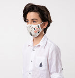 Cream, Orange, White Fun Theme Kids Mask - Antibacterial Antimicrobial Fabric (Silver Ion)