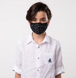 Black and White Stars Theme Kids Mask - Antibacterial Antimicrobial Fabric (Silver Ion)