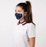 Navy Blue and White Navy Theme Kids Mask - Antibacterial Antimicrobial Fabric (Silver Ion)