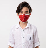 Red and White Navy Theme Kids Mask - Antibacterial Antimicrobial Fabric (Silver Ion)