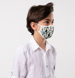 White and Green Camouflage Kids Mask - Antibacterial Antimicrobial Fabric (Silver Ion)