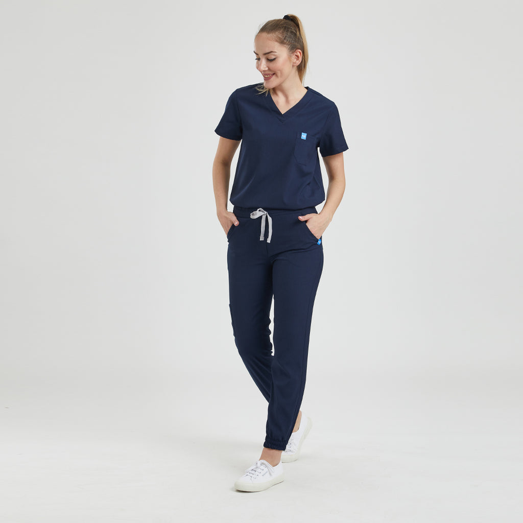Green Town Scrubs for Women Scrub Set - Jogger Pant and V-Neck Top