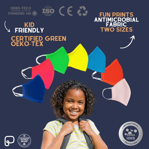 PROTEQ Silver-Ion Reusable Cloth Face Mask | Kids | School Packs | Pack of 7
