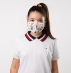 Cream, Orange, White Fun Theme Kids Mask - Antibacterial Antimicrobial Fabric (Silver Ion)