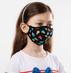 Multicolor Ice Cream Cones Theme Kids Protective Reusable Mask - Antibacterial Antimicrobial Fabric (Silver Ion)