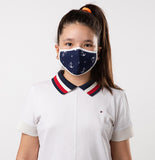 Navy Blue and White Navy Theme Kids Mask - Antibacterial Antimicrobial Fabric (Silver Ion)