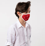 Red and White Navy Theme Kids Mask - Antibacterial Antimicrobial Fabric (Silver Ion)